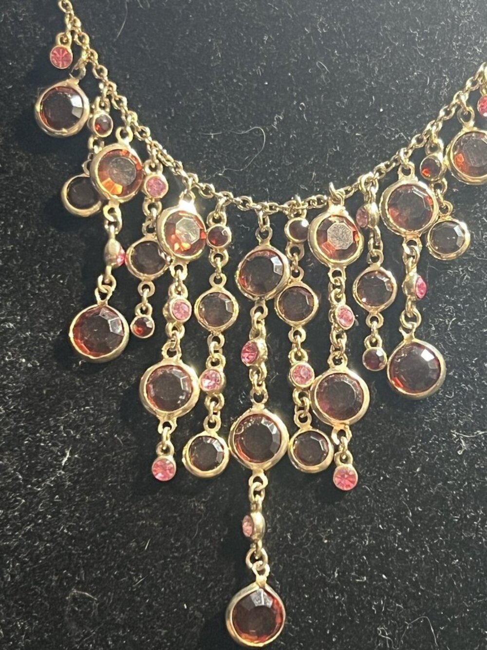 Vtg Liz Claiborne "Villager" Shaky Bib Necklace ChaCha EUC 18" Hard To Find